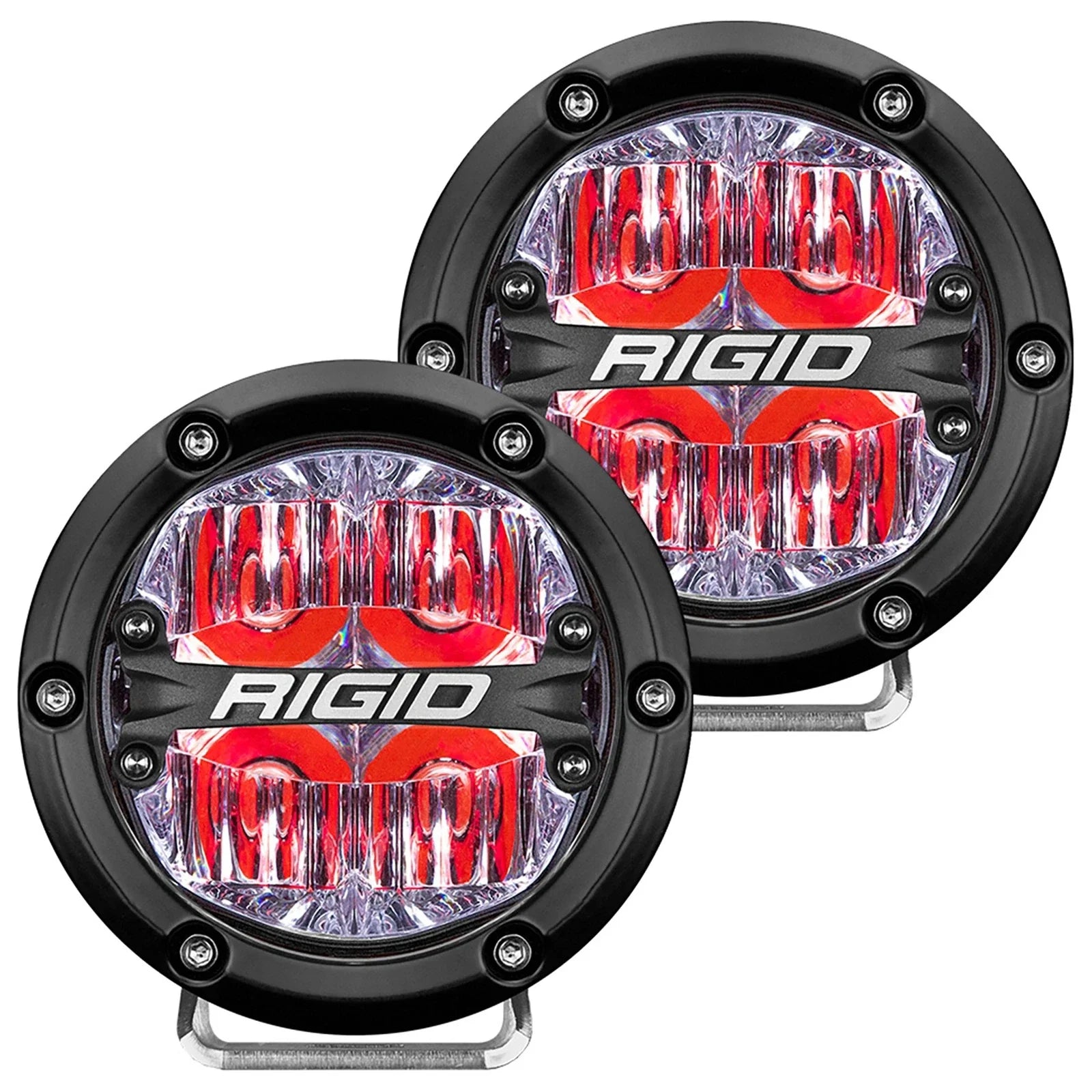 Rigid Industries 360-Series 4in LED Off-Road Drive Beam - Red Backlight (Pair)