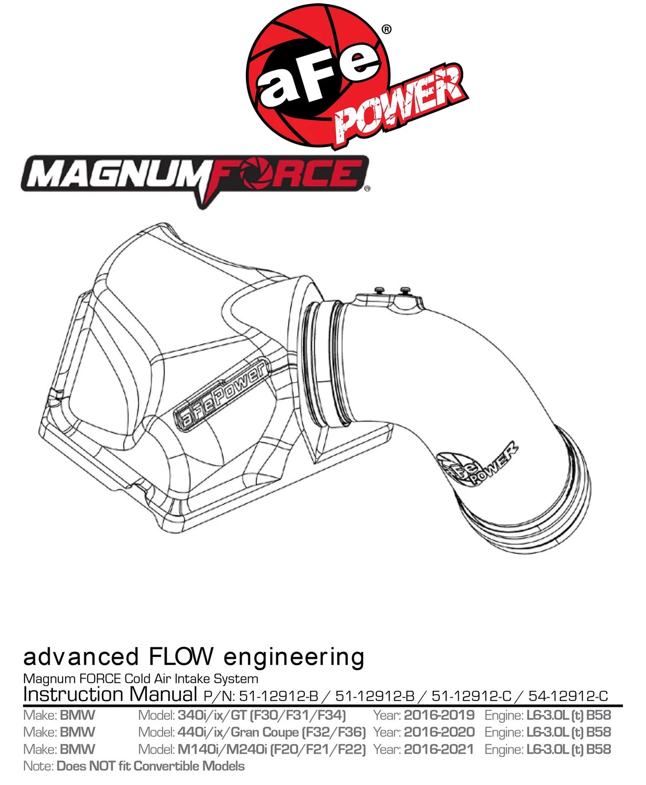 aFe Magnum FORCE Stage-2 Pro 5R Cold Air Intake System 16-17 BMW 340i (F30) L6-3.0L (t) B58