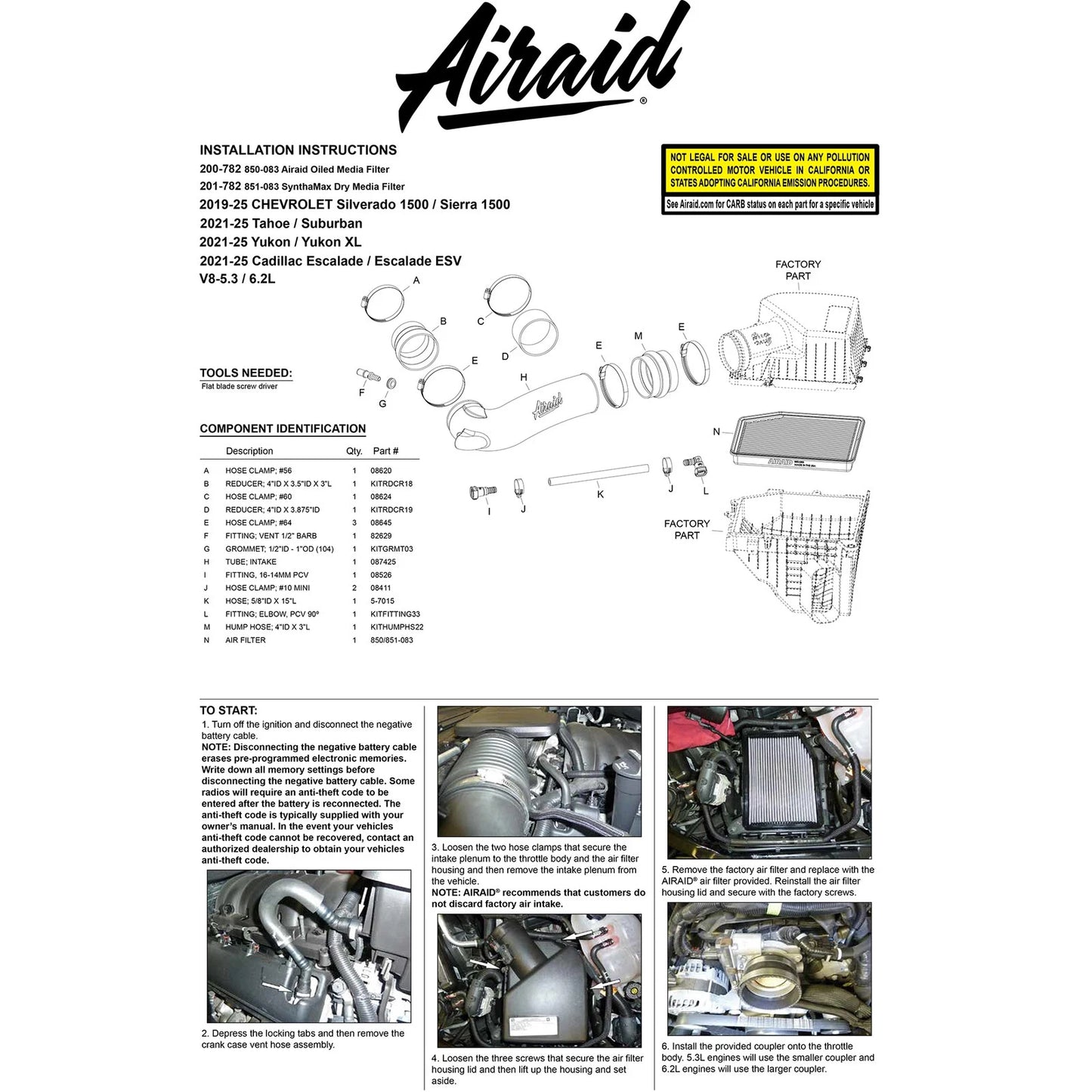 Airaid Jr. Intake Kit 2019 Chevrolet Silverado 5.3L