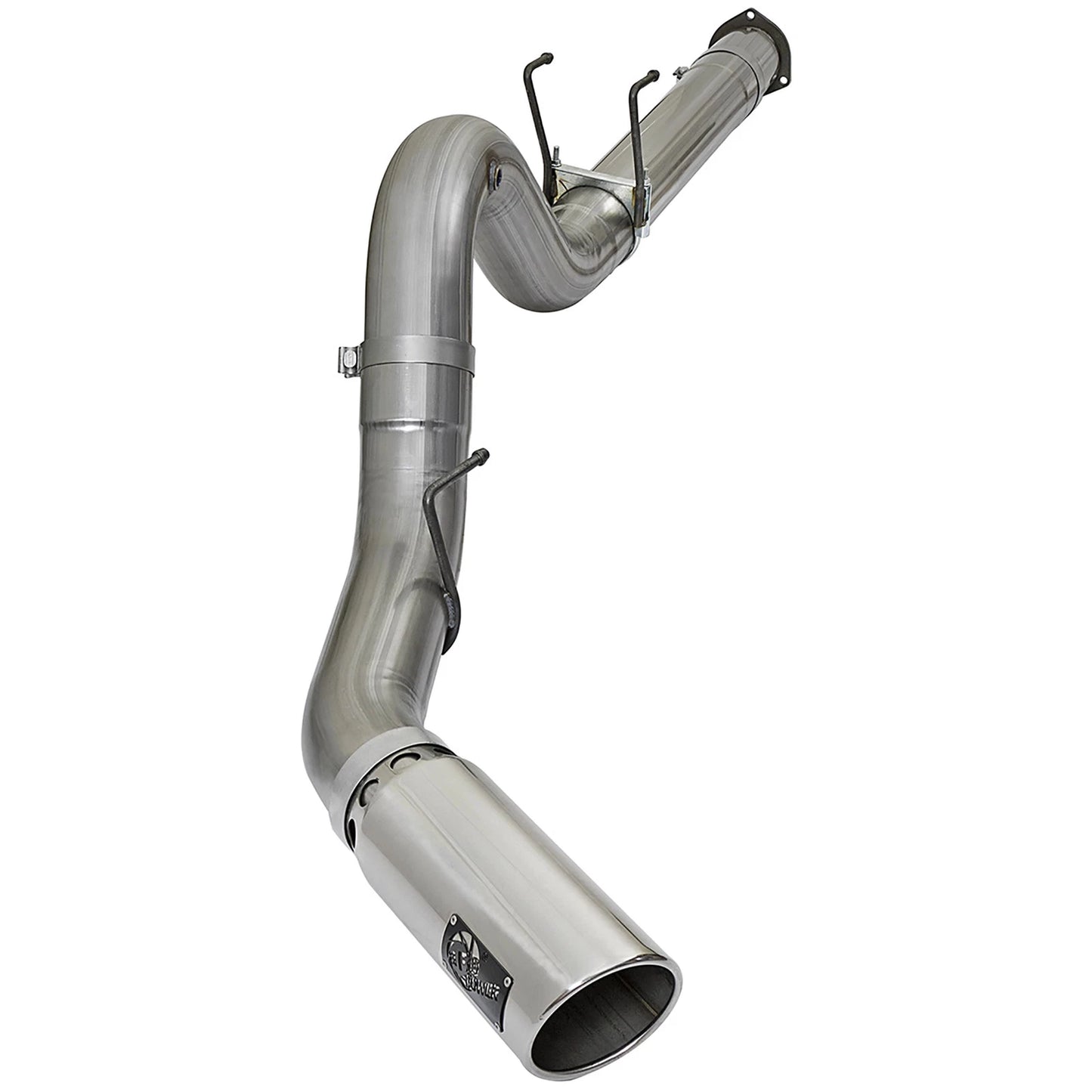 aFe LARGE BORE HD 5in 409-SS DPF-Back Exhaust w/Polished Tip 2017 Ford Diesel Trucks V8 6.7L (td)