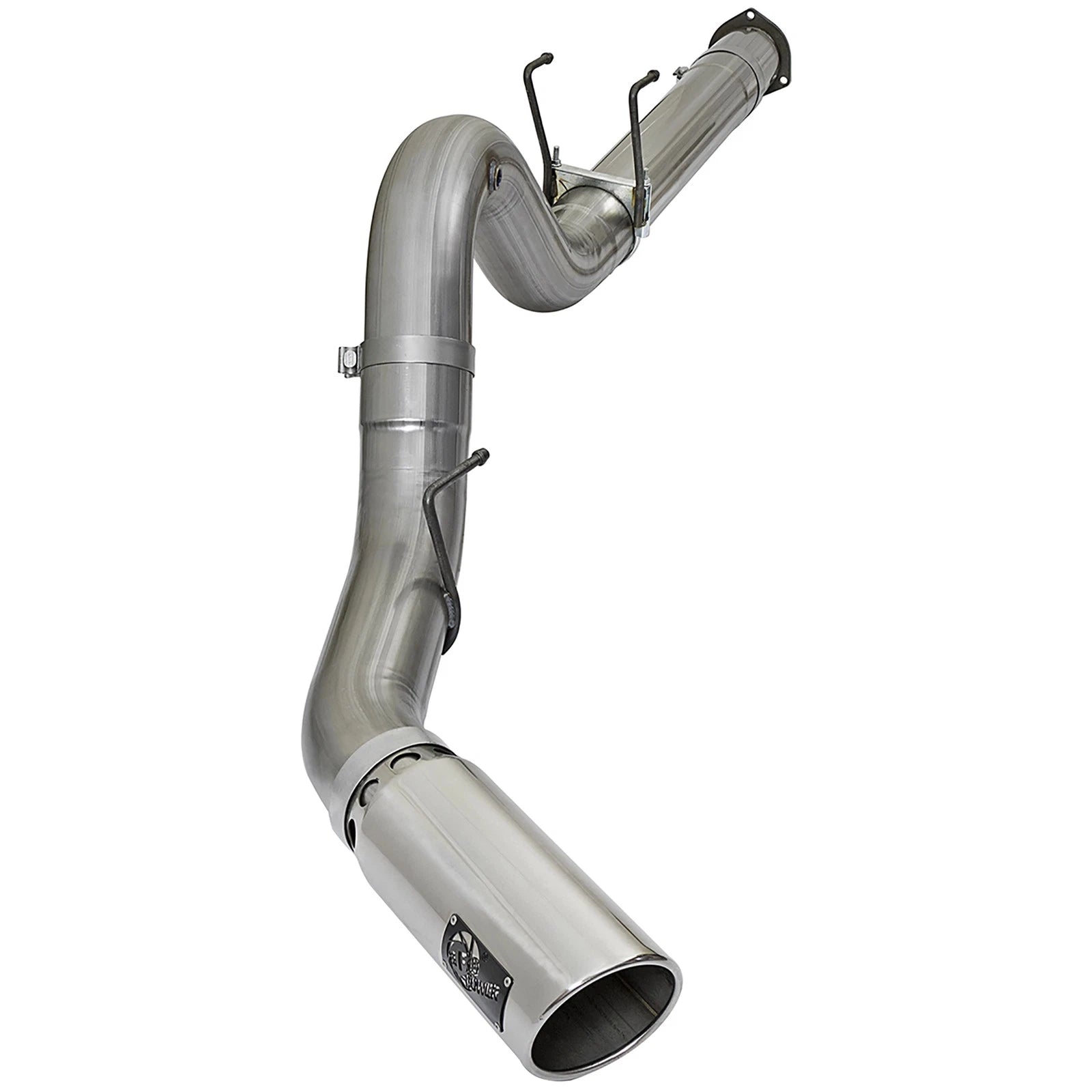 aFe LARGE BORE HD 5in 409-SS DPF-Back Exhaust w/Polished Tip 2017 Ford Diesel Trucks V8 6.7L (td)