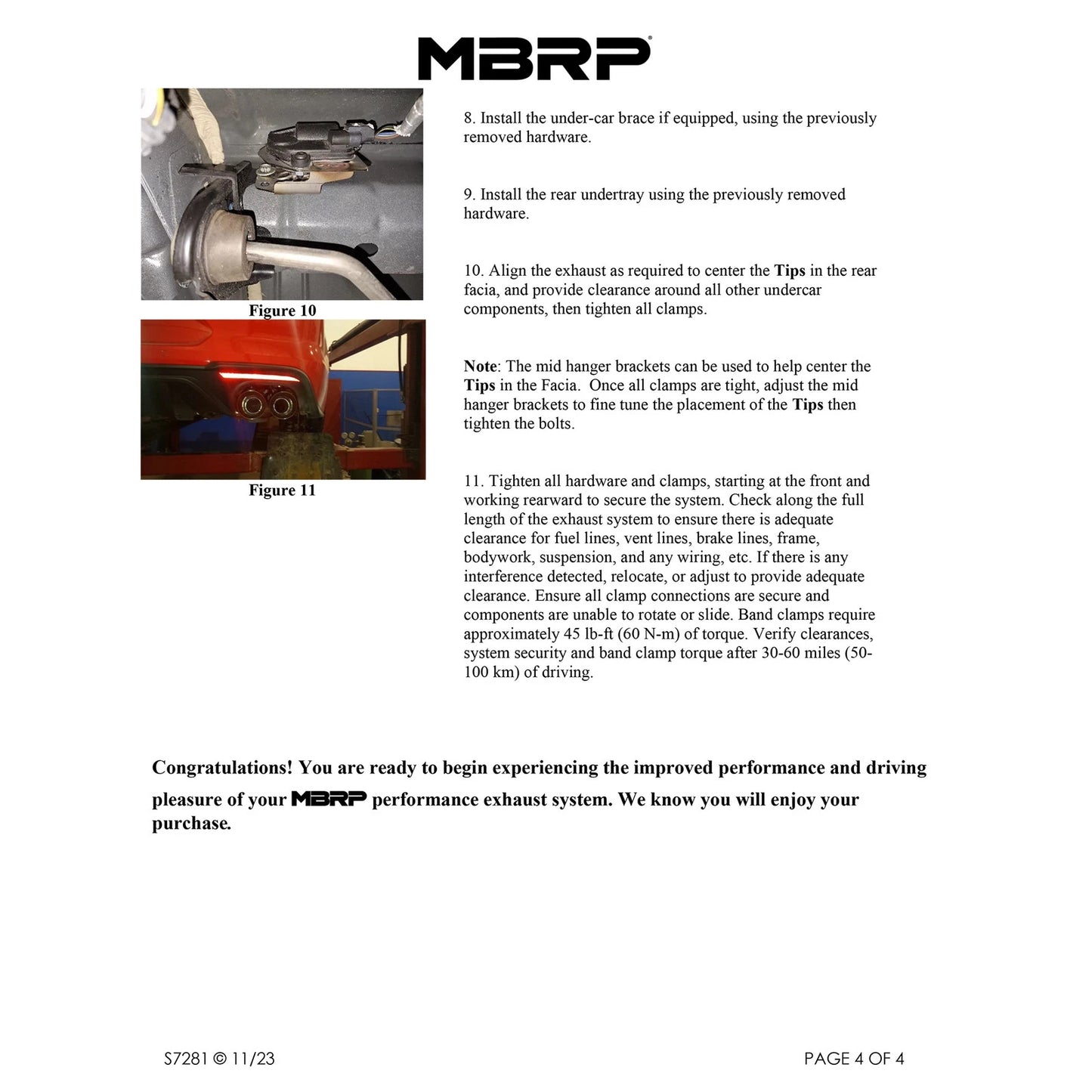 MBRP 2024+ Mustang GT 5.0L Aluminized Steel 2.5in Axle-Back Exhaust w/ Dual-Rear Quad Exhaust Tips