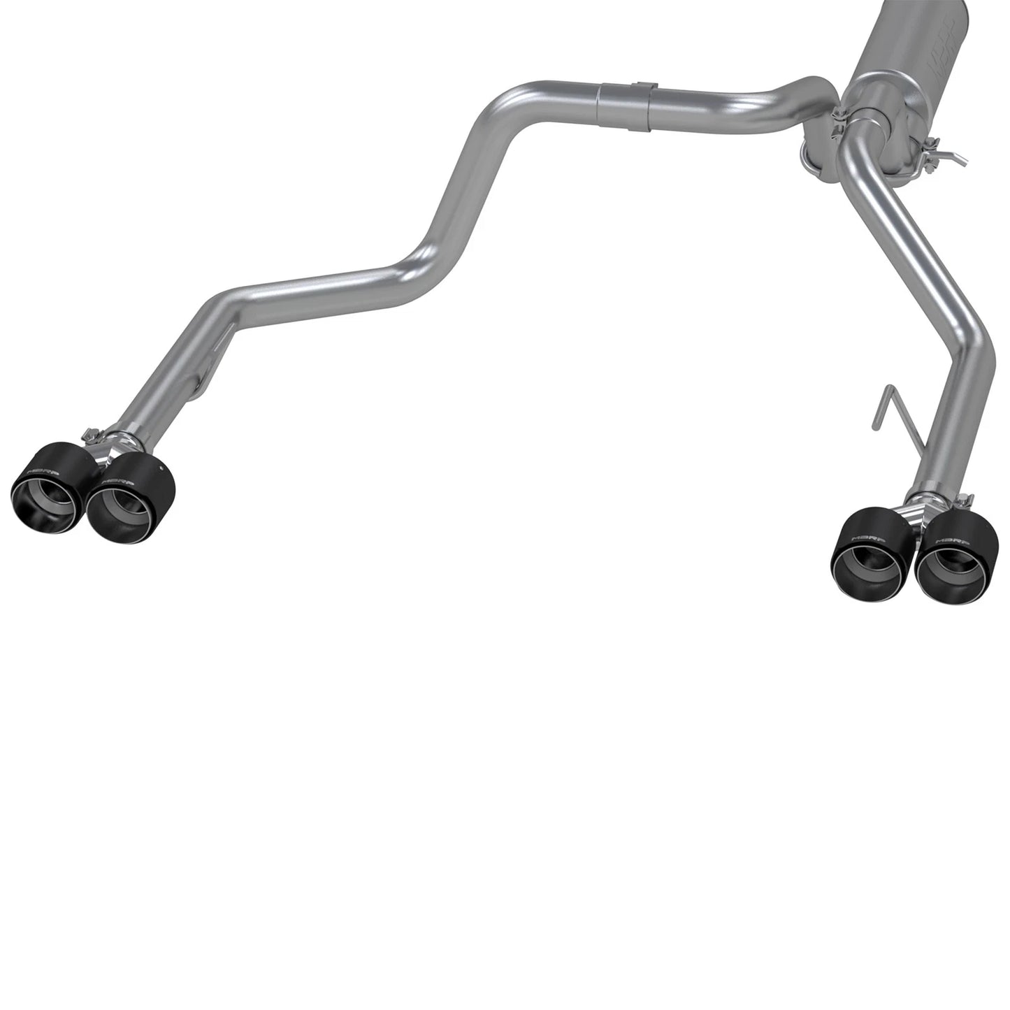 MBRP 19-21 Chevy Silverado 1500 6.2L 2.5in Dual Split Rear Cat Back w/ Quad Carbon Fiber Tips- T304