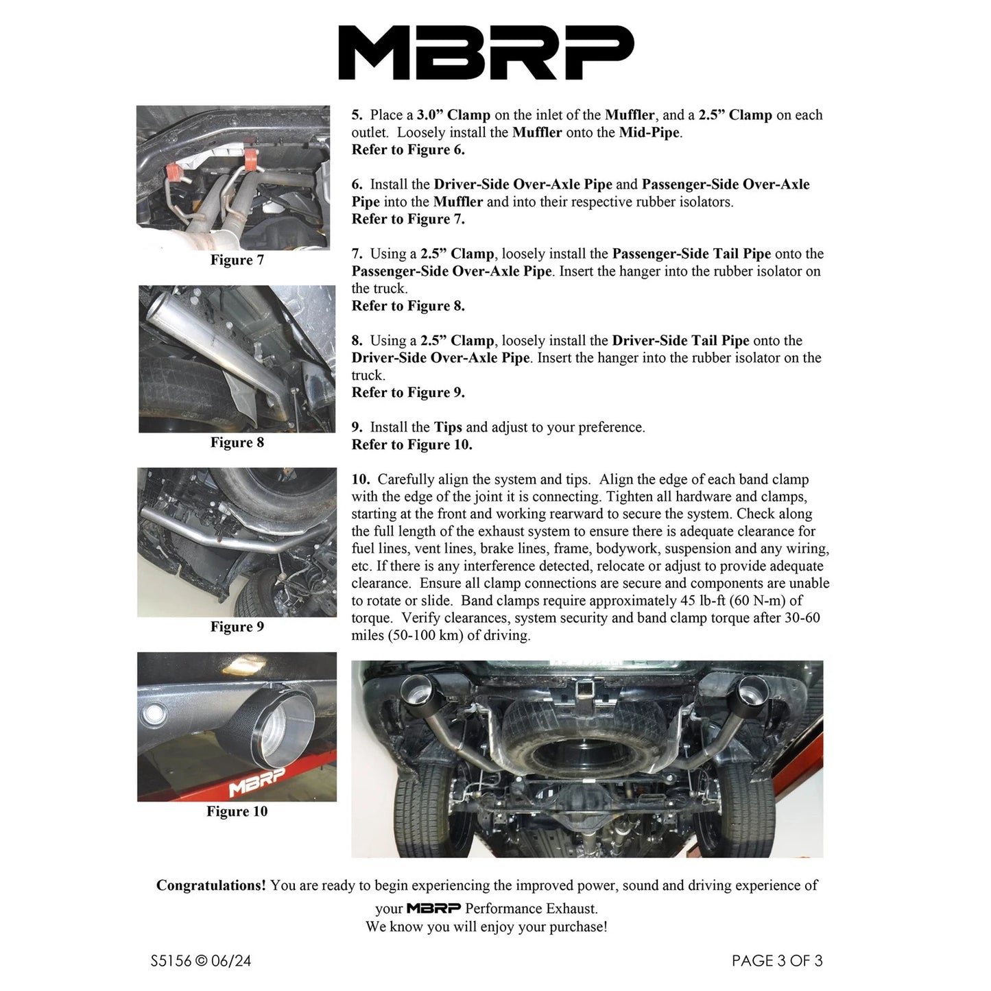 MBRP 2025+ RAM 1500 3.0L Pro Series 3.0in Cat-Back Dual Rear Exit Exhaust - T304 Stainless