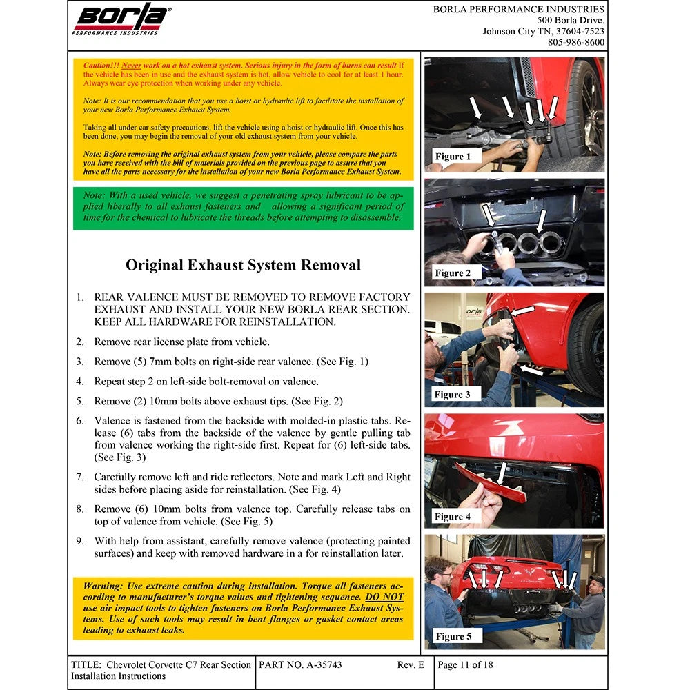 Borla 2014 Chevrolet Corvette C7 6.2L 8cyl ATAK Exhaust w/ NPP Dual Mode (rear section only)