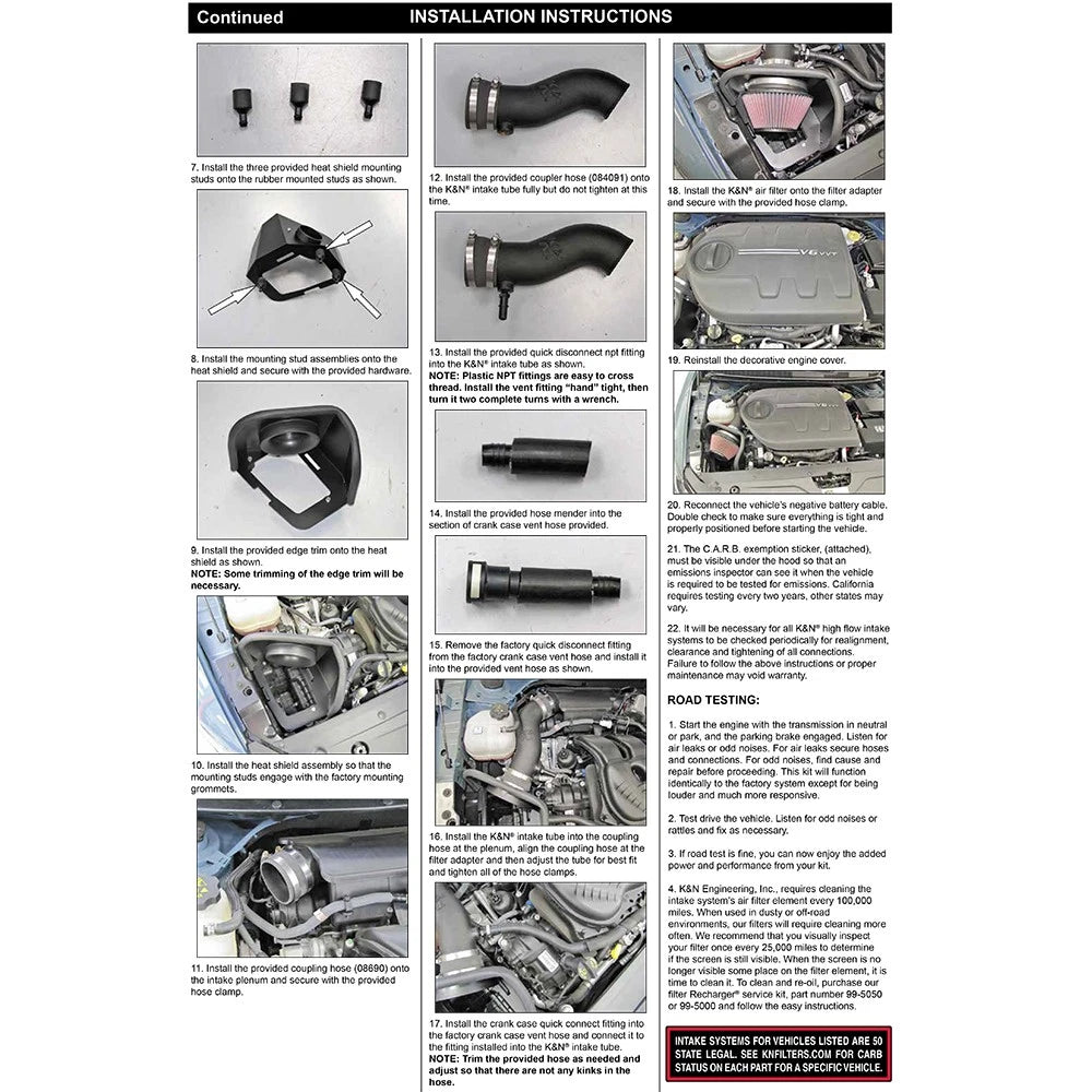 K&N 15-16 Chrysler 200 3.6L V6 Performance Intake Kit