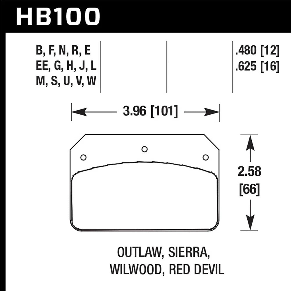 Hawk Wilwood Dynalite Caliper HPS Street Brake Pads