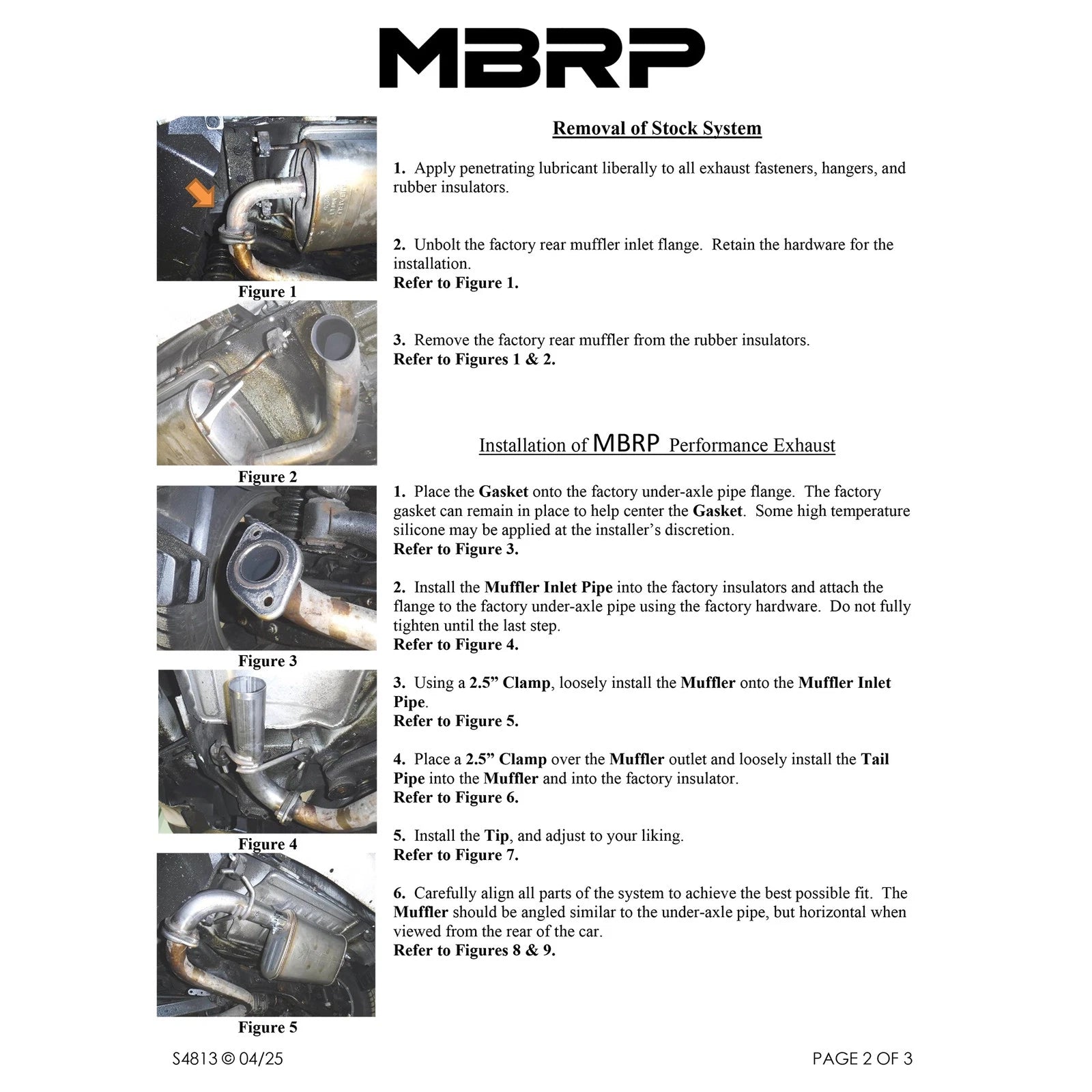 MBRP 18-23 Subaru Crosstrek 2.0L/2.5L T304 SS 2.5in Single Rear Exit Axle-Back Exhaust System