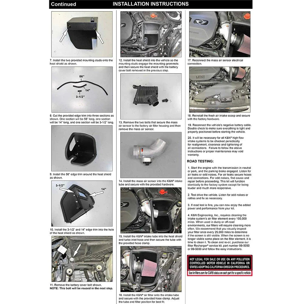 K&N 14-15 Mini Cooper 1.5L Typhoon Performance Intake Kit