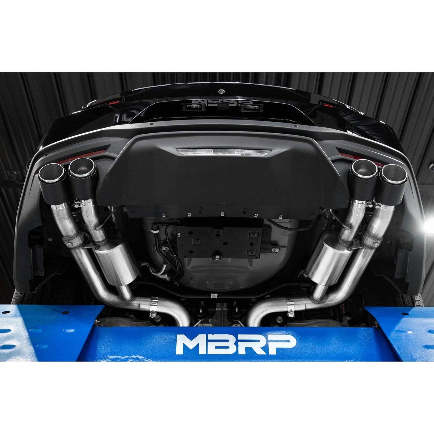 MBRP 2024+ For Mustang GT (S650) 3in Cat-Back Quad Tip - 4in Carbon Fiber Tips