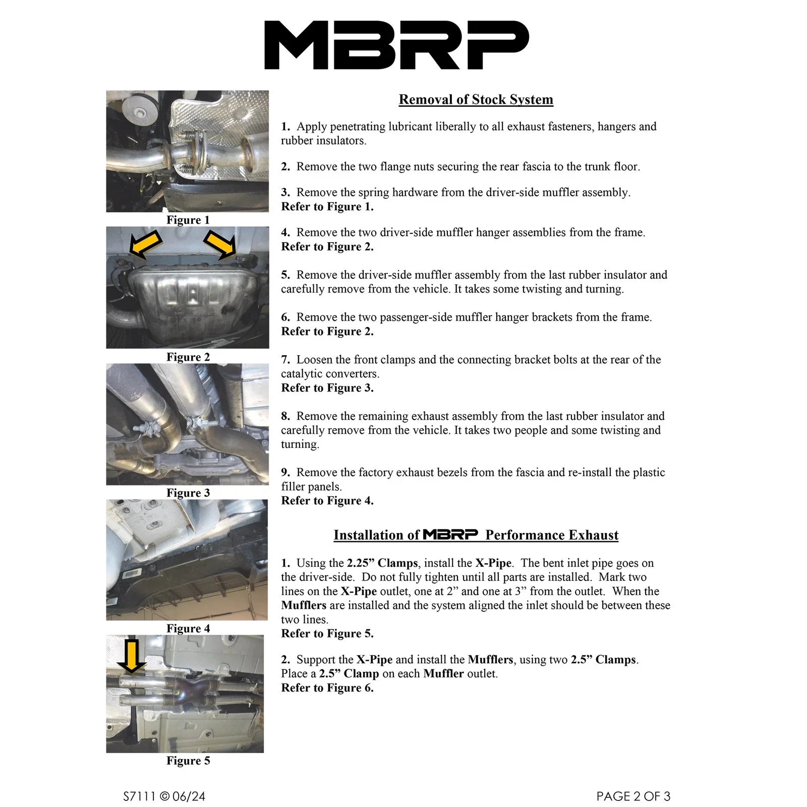 MBRP 2015+ Dodge Challenger 3.6L SS 2.5in Quad Tip Split Rear Exit w/ Carbon Fiber Tips - T304