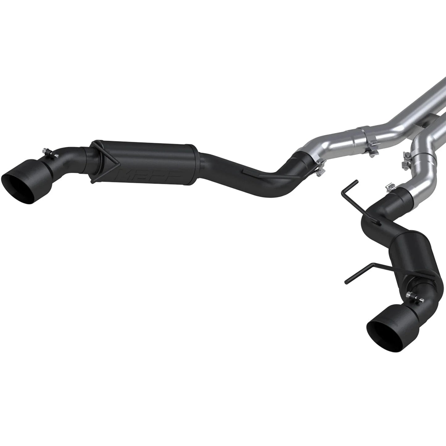 MBRP 15-17 Ford Mustang GT 5.0 3in Cat Back Dual Split Rear Race Version 4.5in Tips - Black Coated