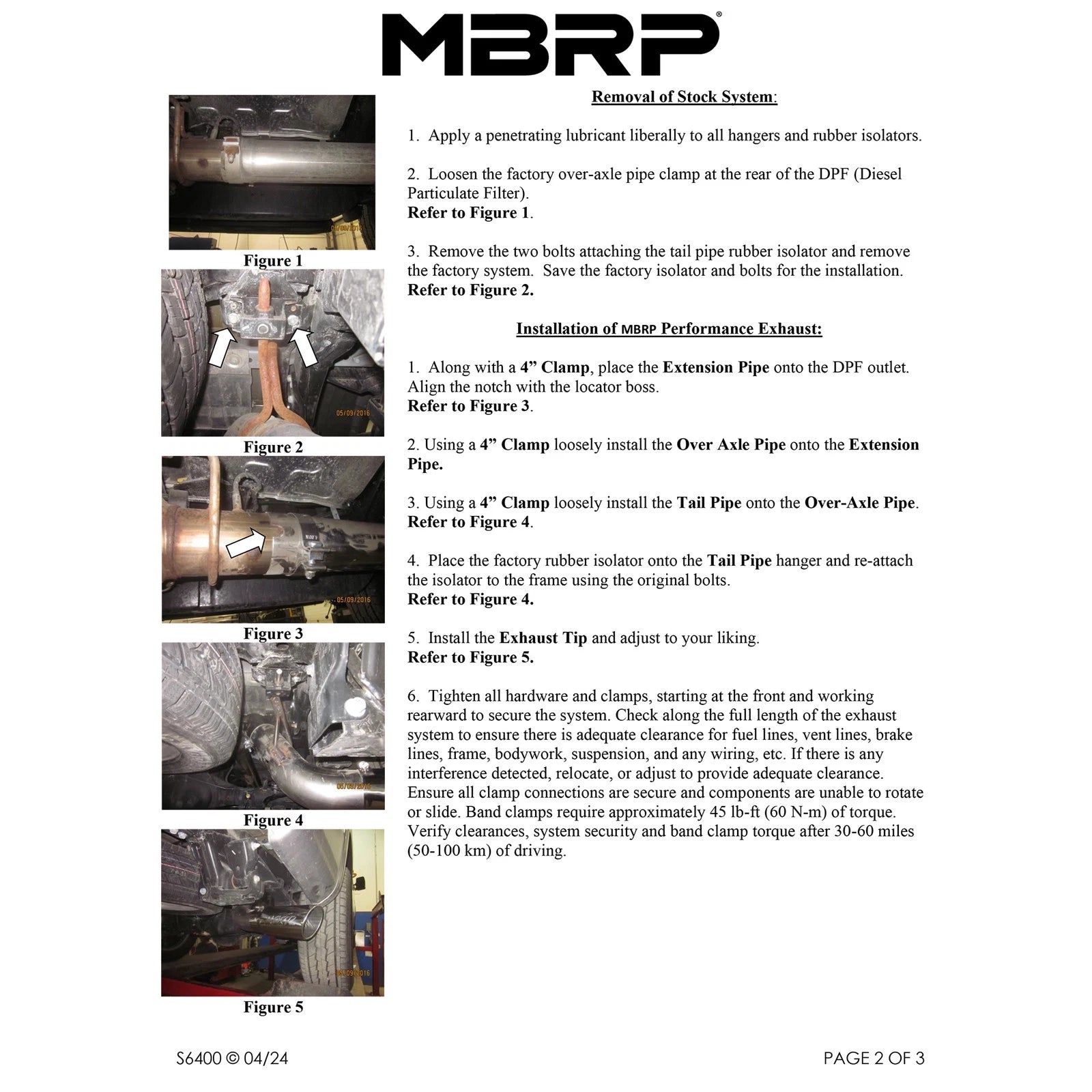 MBRP 16-19 Nissan Titan XD 5.0L 4in Filter Back Single Side Exit Alum Exhaust System