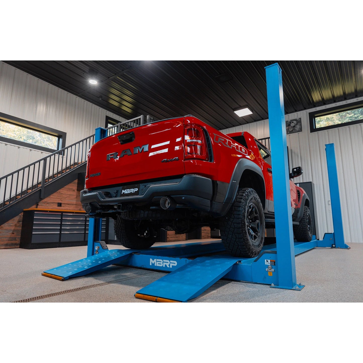 MBRP 2025 RAM RHO 3in Dual Split Rear Cat Back w/ Carbon Fiber Tips - T304