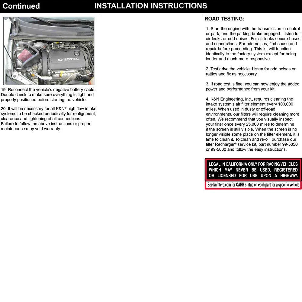 K&N 12 Chevy Sonic 1.8L Silver Typhoon Cold Air Intake