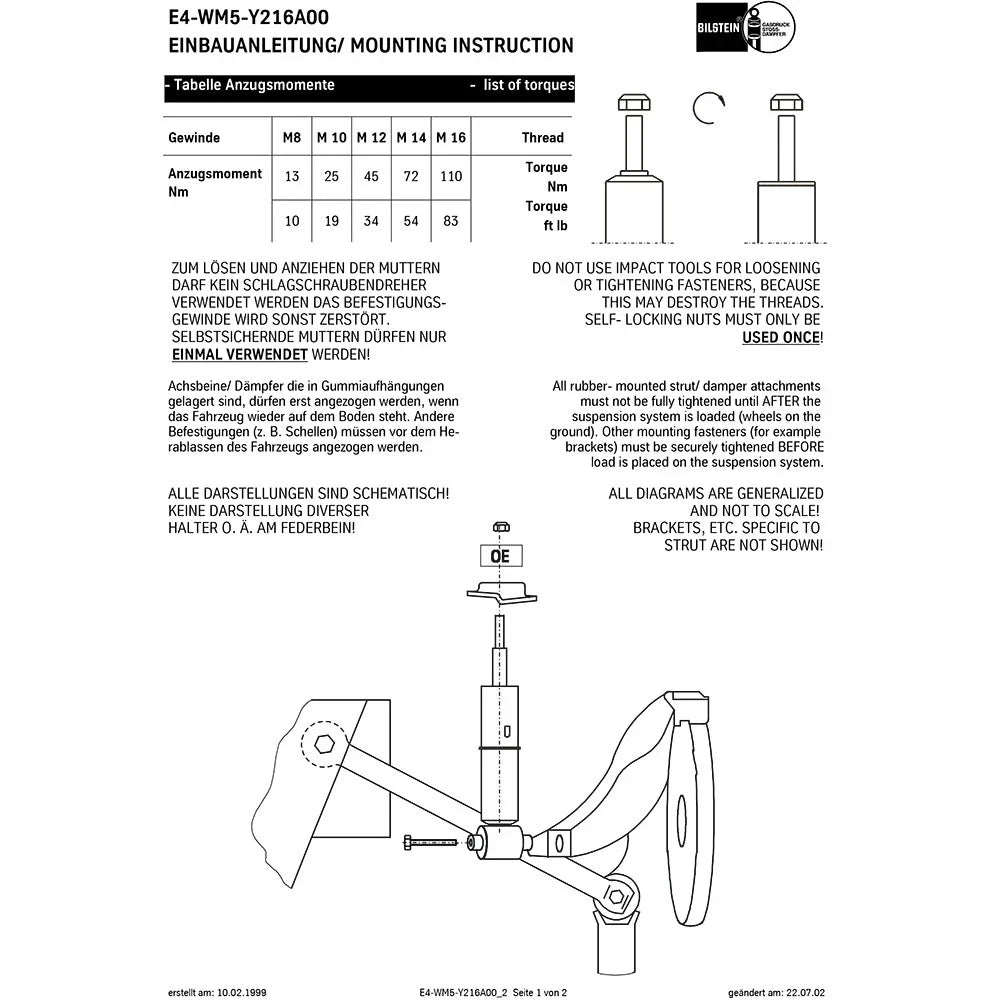 Bilstein B6 1999 Mazda Miata 10th Anniversary Front 46mm Monotube Shock Absorber