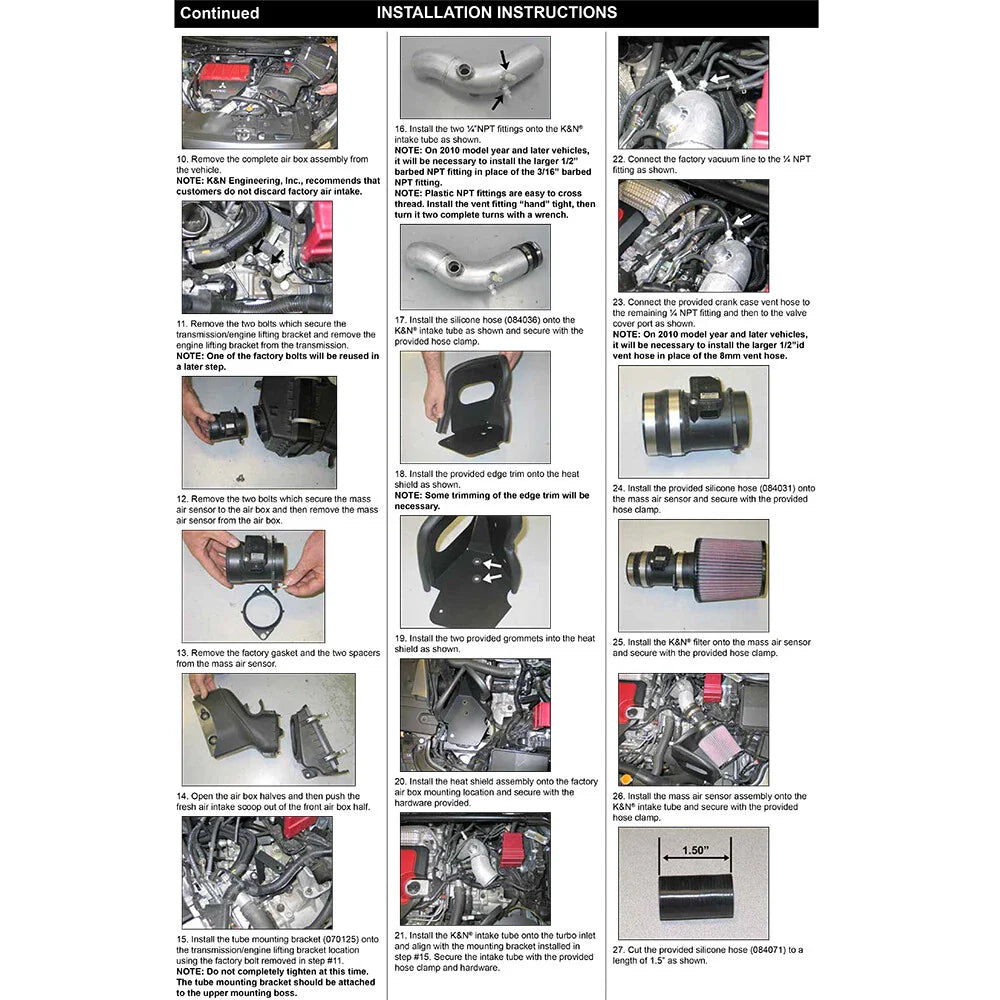 K&N 08-09 Mitsubishi Evo X Wrinkle Red Typhoon Short Ram Intake