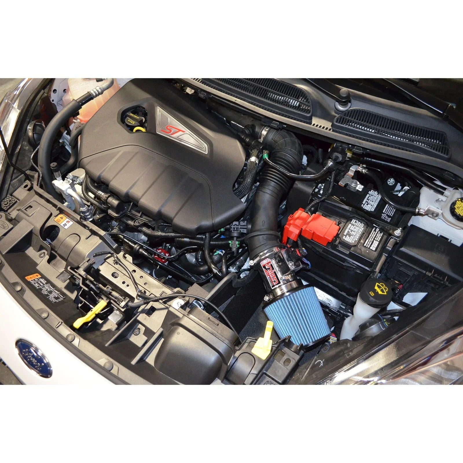 Injen 16-19 Ford Fiesta ST 1.6L Turbo 4Cyl Wrinkle Red Short Ram Intake w/MR Tech (Special order)