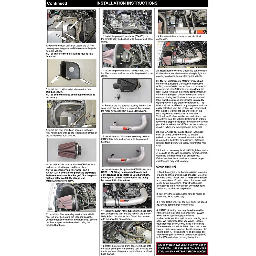 K&N 77 Series Performance Intake Kit for 2014 Chevrolet Silverado/GMC Sierra 1500 4.3L V6