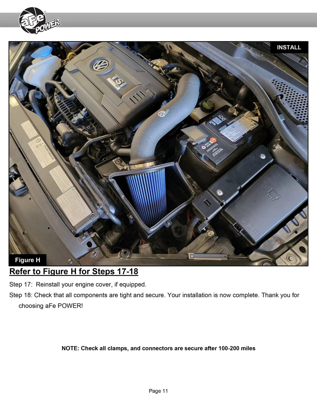aFe 15-21 VW GTI L4 2.0L Rapid Induction Cold Air Intake System w/ Pro 5R Filter