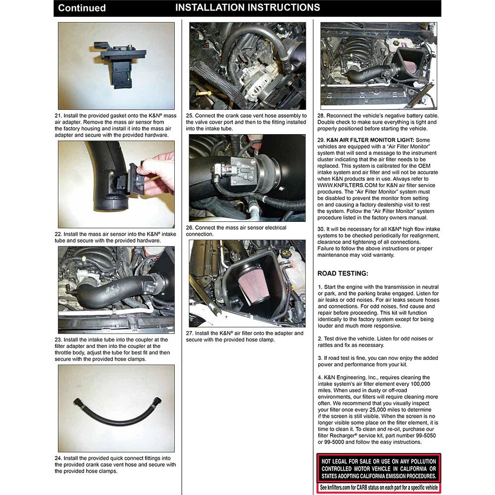 K&N 2019+ Chevrolet 1500 5.3L / 6.2L V8 F/I AirCharger Performance Intake System