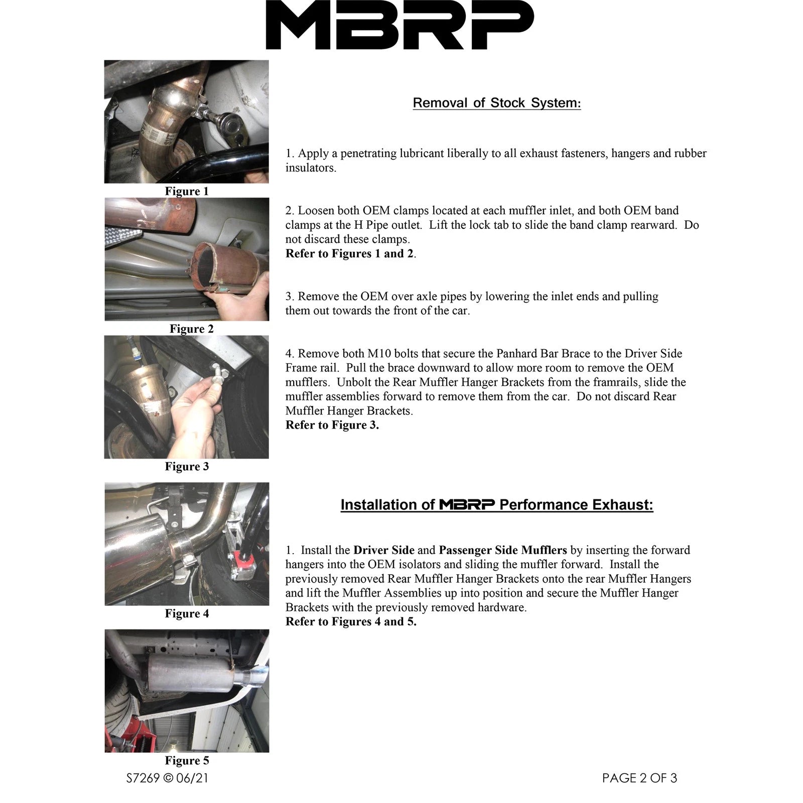 MBRP 05-09 Ford Shelby GT500 / GT Dual Split Rear Street Version 4in Tips T409 Exhaust System