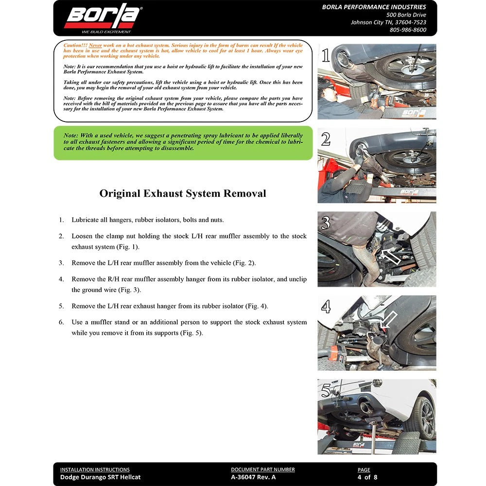 Borla 18-20 Dodge Durango SRT 6.2L V8 2.75in ATAK SS Catback Exhaust w/ BLK Chrome Tips