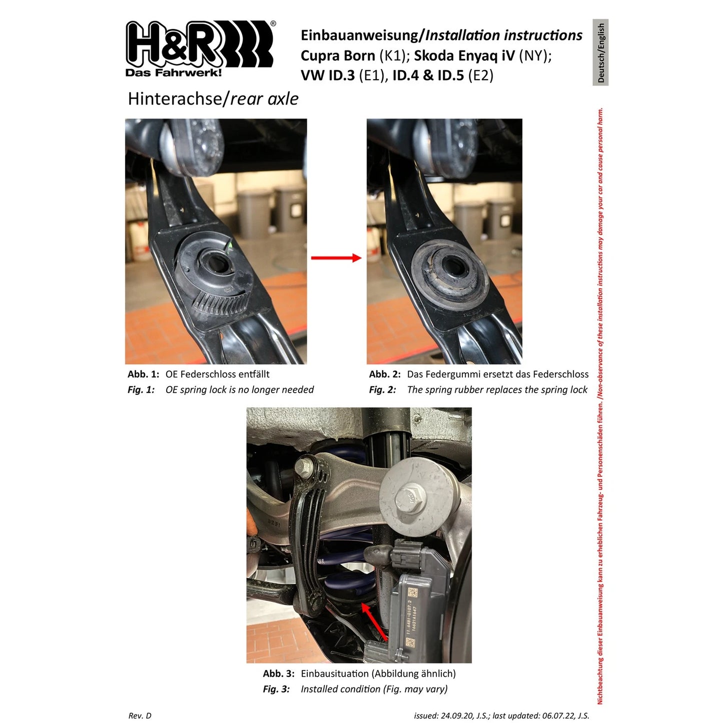H&R 21-22 Volkswagen ID.4 Pro/ID.4 Pro S (2WD) Sport Spring