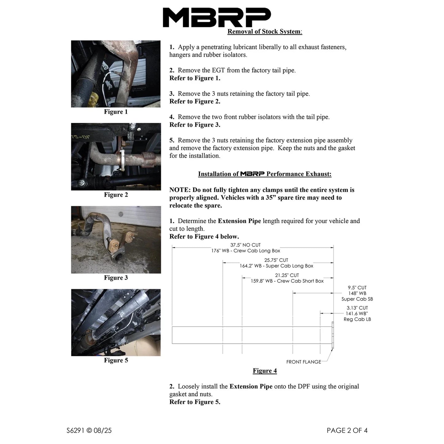 MBRP 17-19 Ford F-250/350/450 6.7L 4in Filter Back Cool Duals T409 Exhaust System