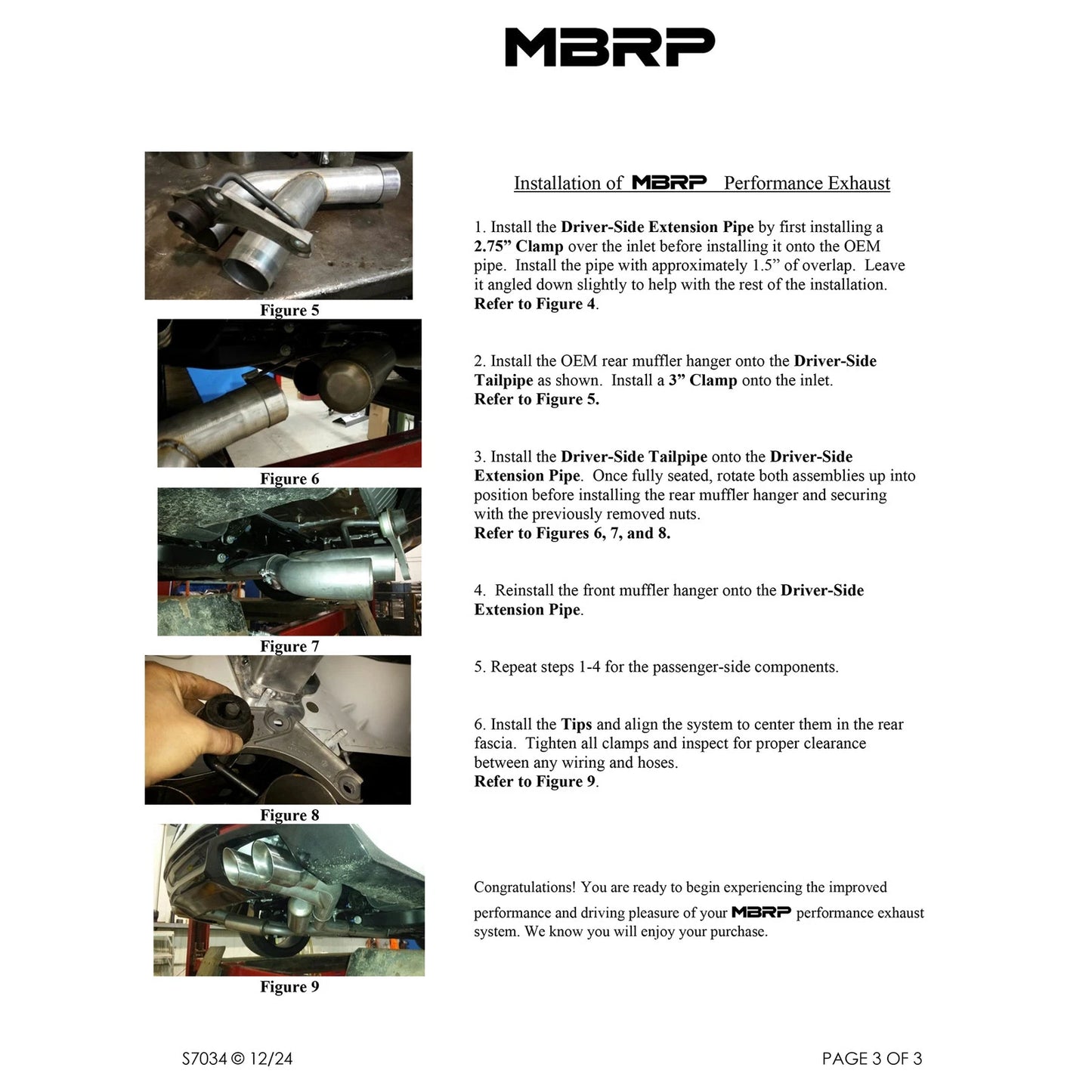 MBRP 16-19 Chevrolet Camaro SS Dual Rear Exit Axle Back w/ 4.5in OD Tips - T409 (Non NPP Models)