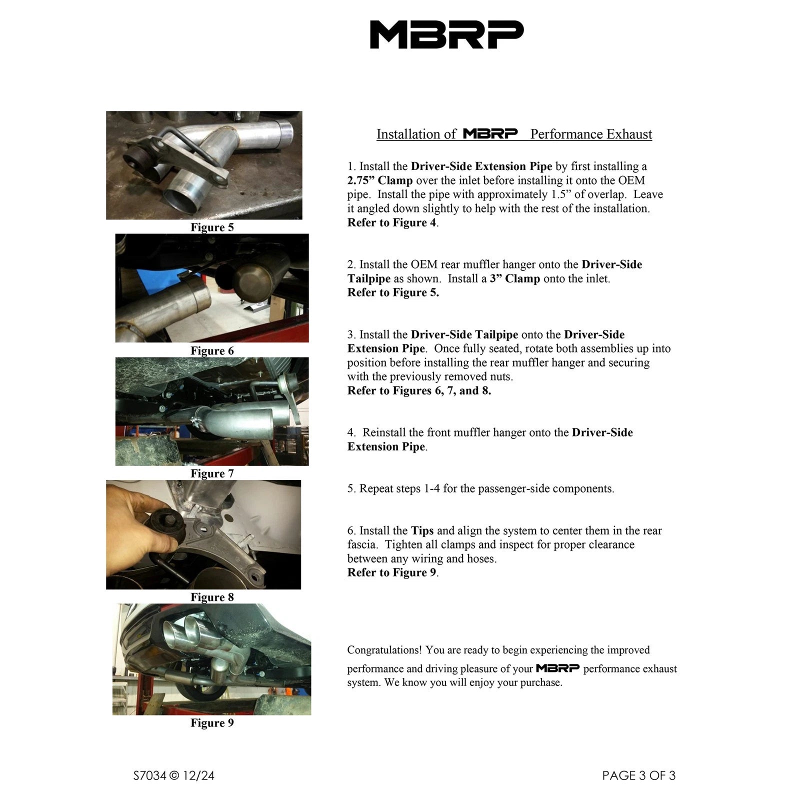 MBRP 16-19 Chevrolet Camaro SS Dual Rear Exit Axle Back w/ 4.5in OD Tips - T409 (Non NPP Models)