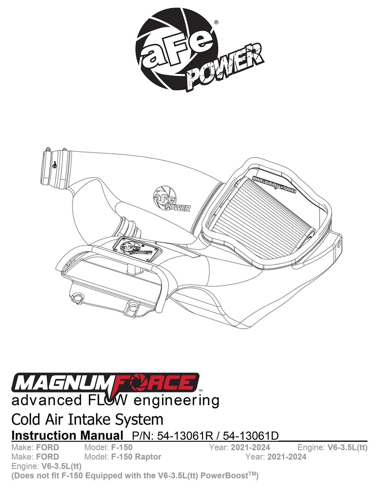 aFe MagnumFORCE Intake Stage-2 Pro DRY S 2021 Ford F-150 V6-3.5L (tt)