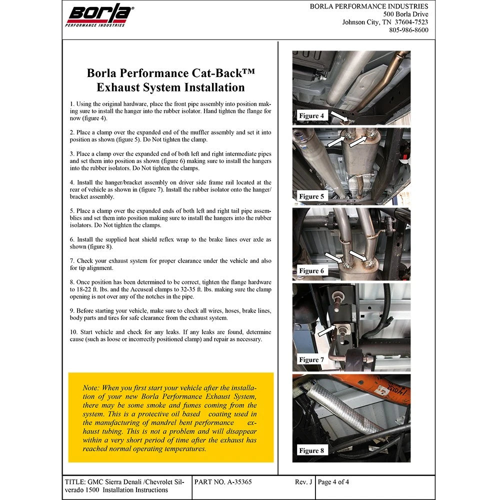 Borla 09-11 Chevrolet Silverado / 09-11 GMC Sierra S-Type SS Catback Exhaust