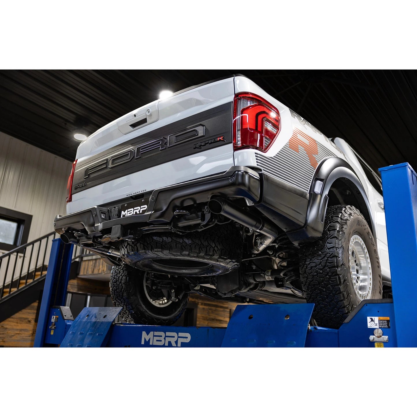 MBRP 2022+ Ford F-150 Raptor 3.5L / Raptor R 5.2L 3in Dual Rear Exit Turndown Axle Back - Black
