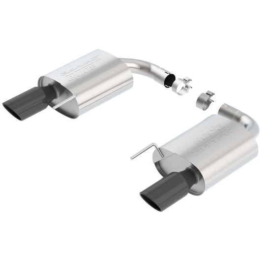 Borla S-Type Rear Section 15-17 Ford Mustang GT 5.0L V8 MT/AT 2.5in pipe 4in tip (Black Chrome)