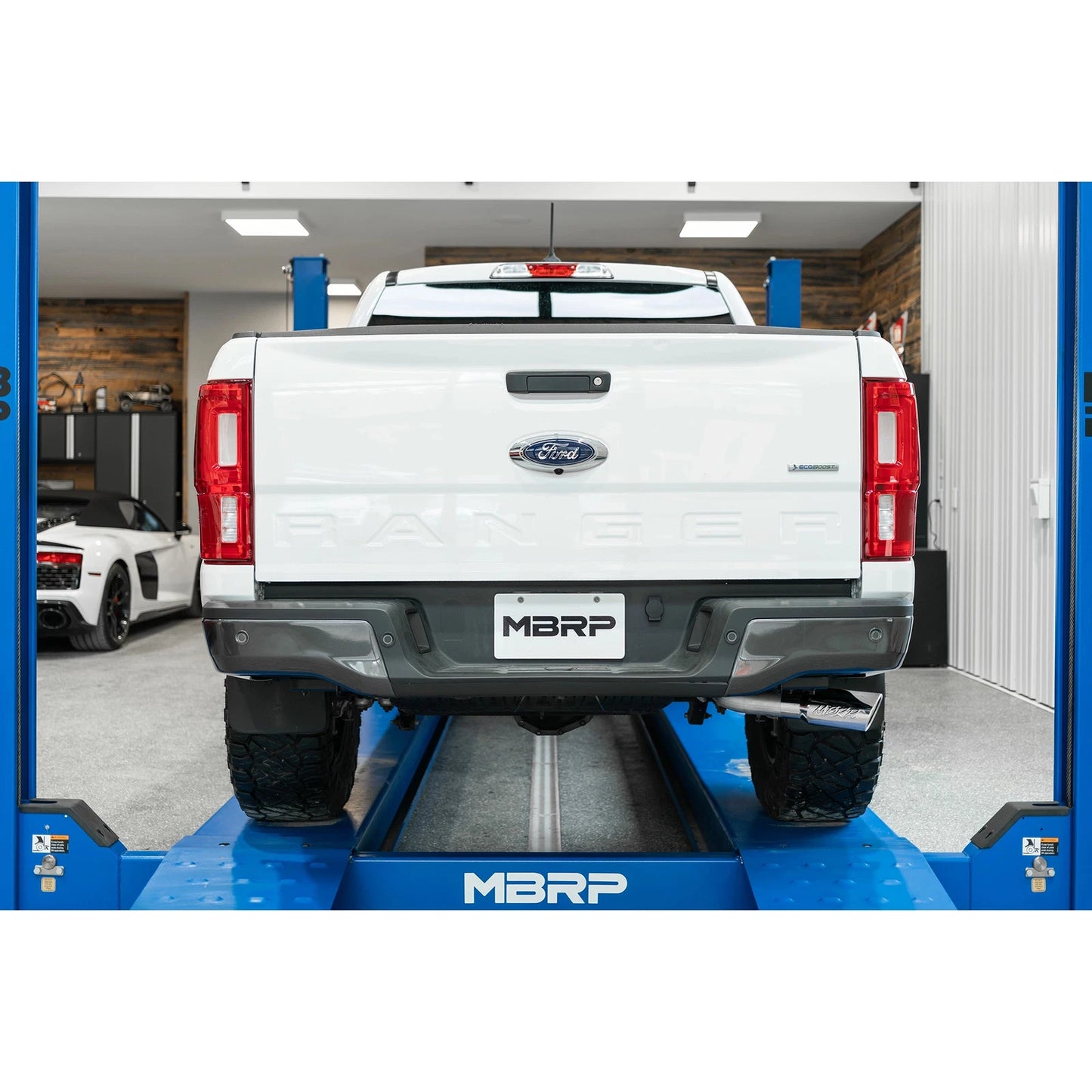MBRP 2019 Ford Ranger Ecoboost 2.3L 4in OD Tip Single Side Exit 3in T304 Cat Back
