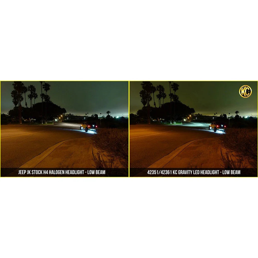 KC HiLiTES 07-18 Jeep JK (Not for Rubicon/Sahara) 7in. Gravity LED DOT Headlight (Pair Pack System)