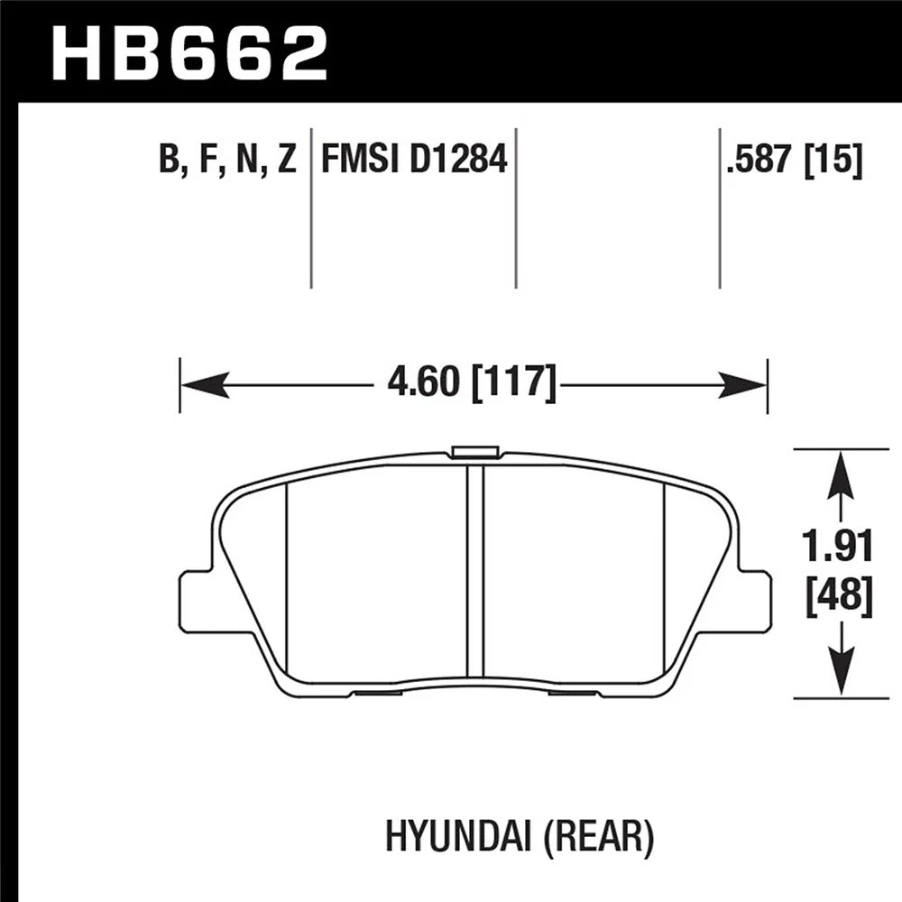 Hawk 10 Hyundai Genesis Coupe (w/o Brembo Breaks) HPS Street 15mm Rear Brake Pads