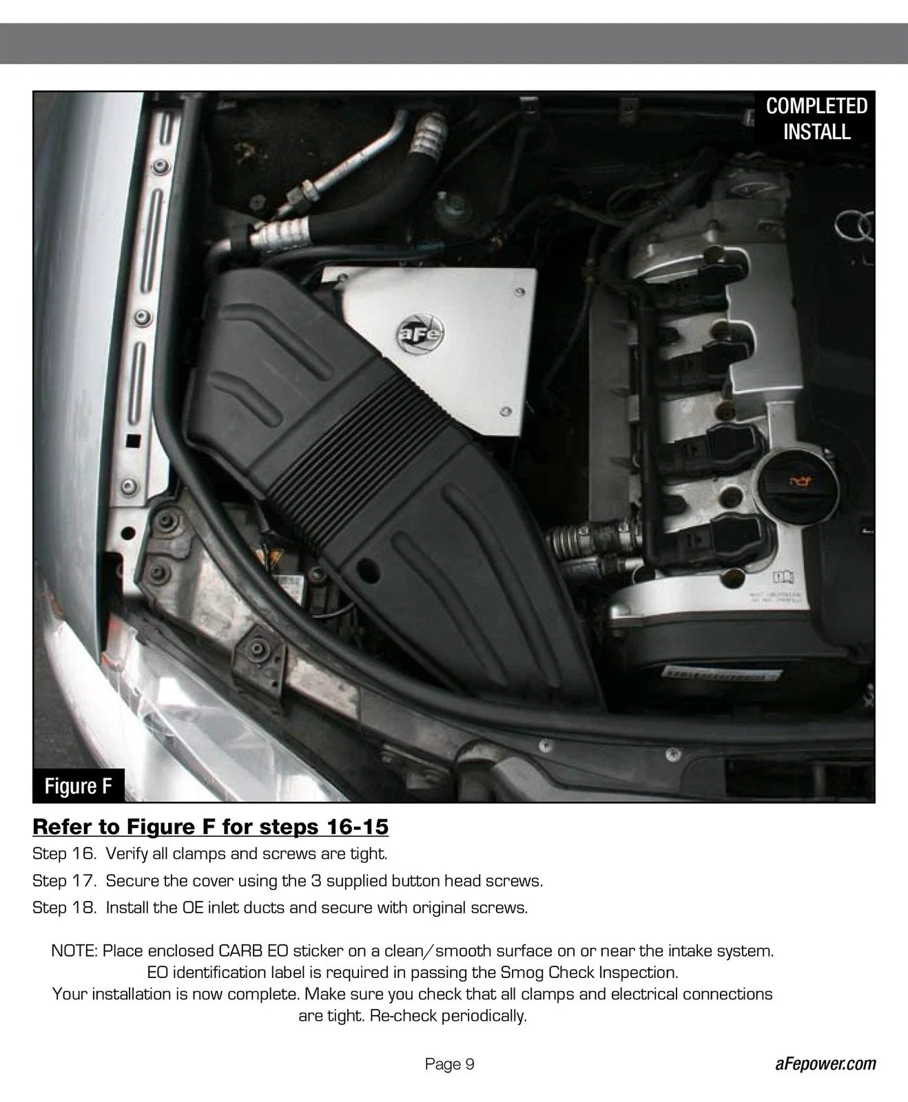 aFe MagnumFORCE Intakes Stage-2 P5R AIS P5R Audi A4 06-08 L4-2.0L (t)
