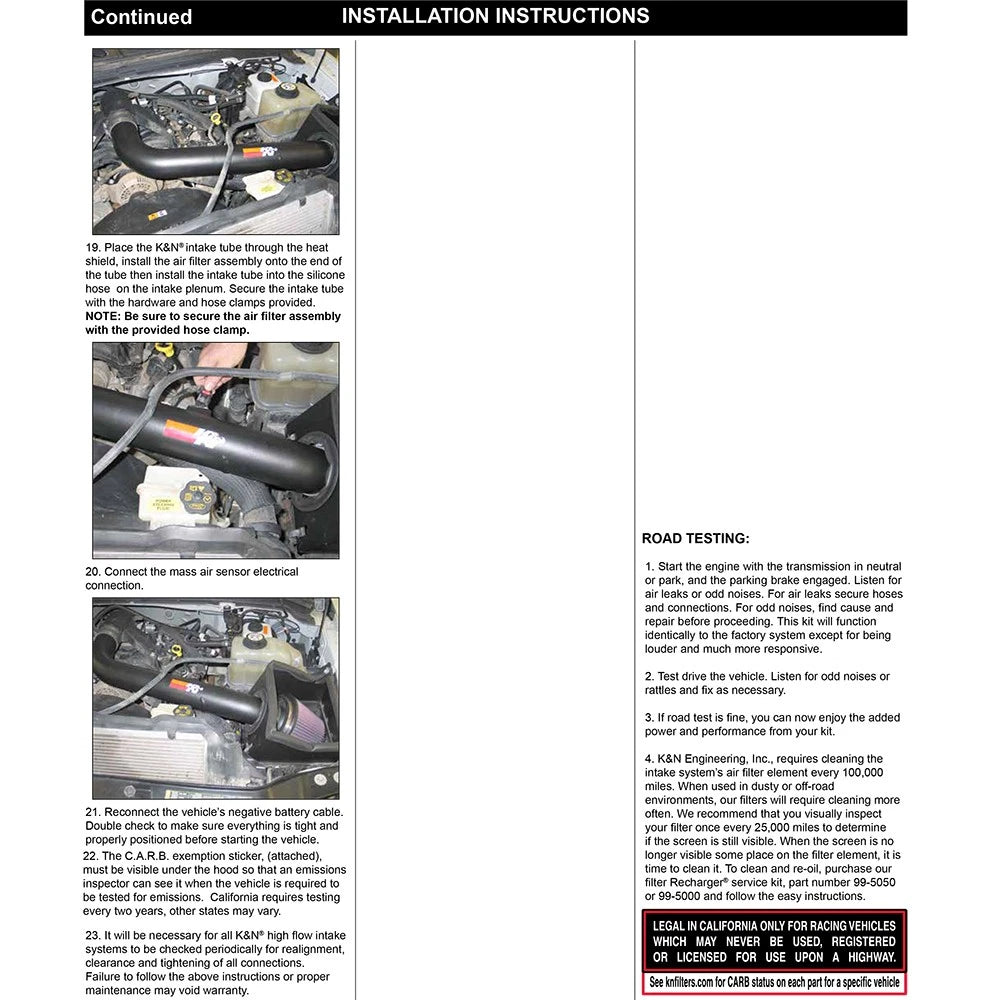 K&N 07-08 Ford F250 SD V8-5.4L Black High Flow Performance Kit