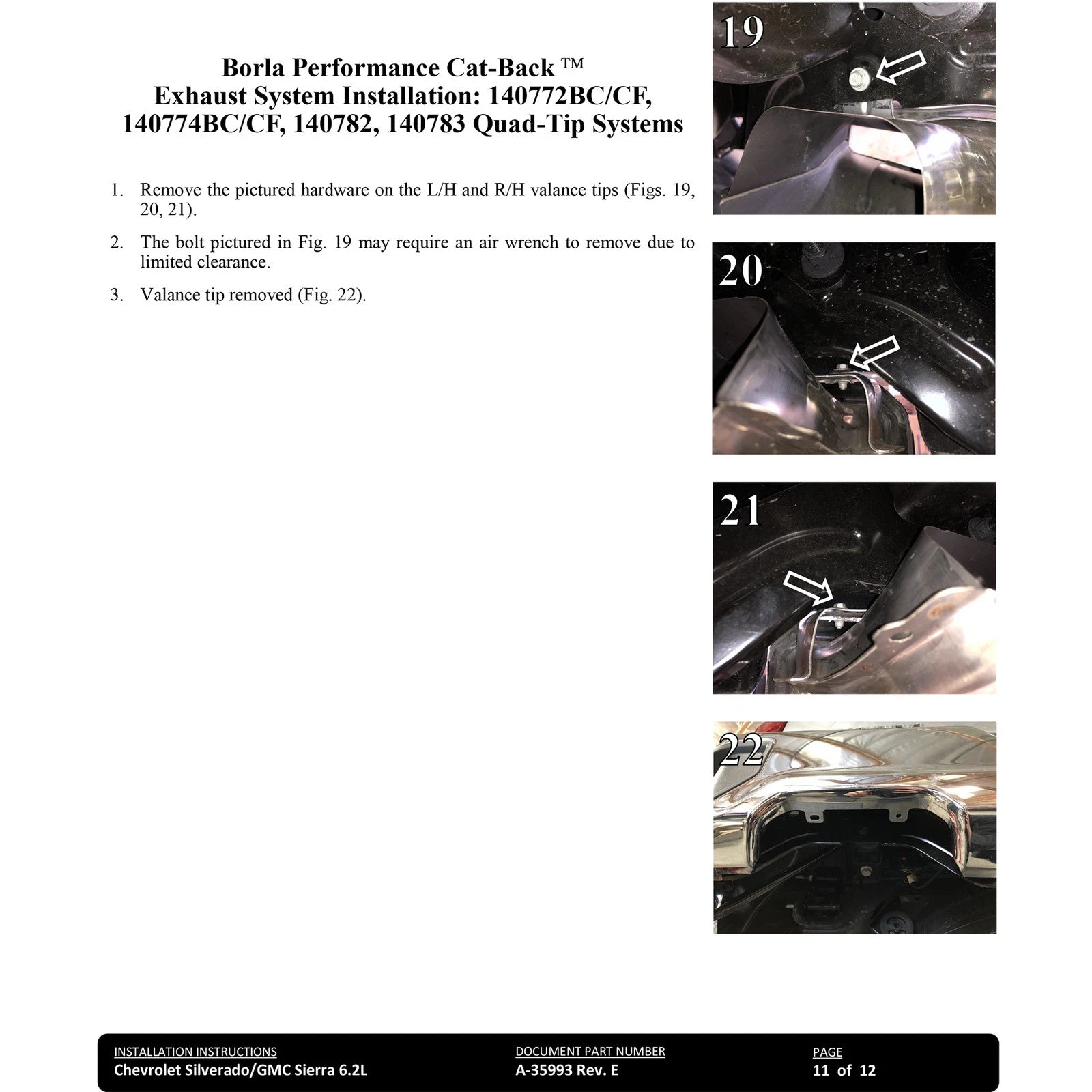 Borla 22-23 Chevrolet Silverado 1500 ZR2 & AT4X 6.2L CC SB 147.5in WB Touring Cat-Back