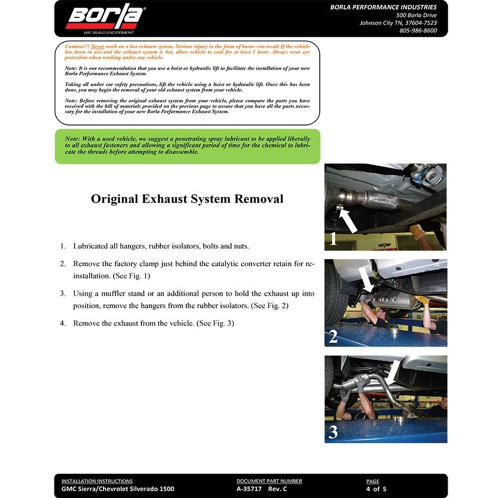 Borla 14-18 Silv/Sierra C/B Exh ATAK 1500 5.3L V8 Ext Cab(78.7) Crew Cab(69.3) 143.5 WB Black Chrome