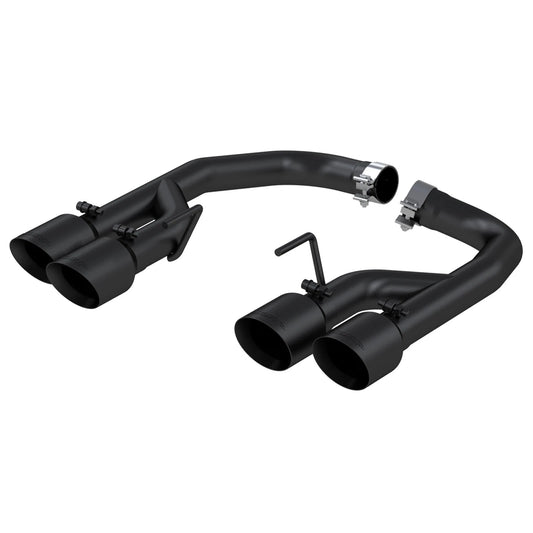 MBRP 18-20 Ford Mustang GT 2.5in Black Coated Non Active Dual Axle Back Exhaust - 4in Dual Wall Tips
