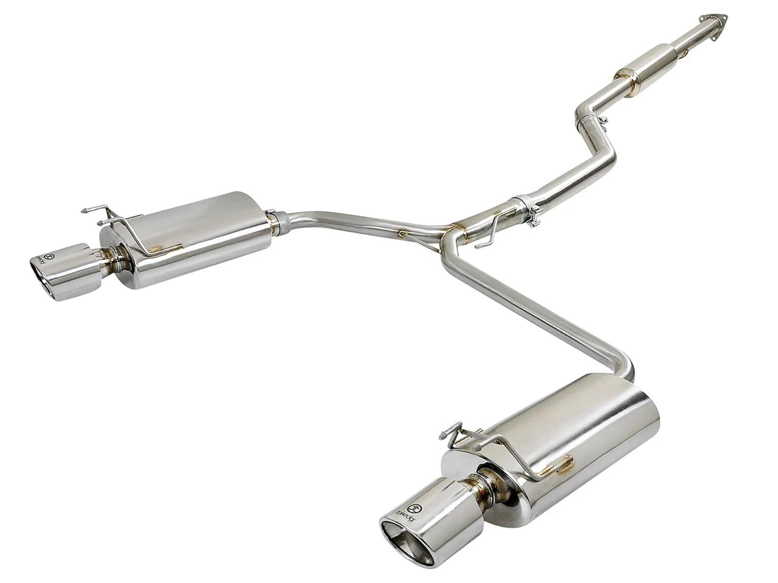 aFe Takeda Exhaust 304SS Dual Cat-Back w/ Polished Tips 13-17 Honda Accord LX/EX/EX-L Sedan L4 2.4L