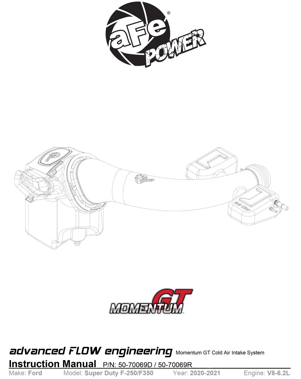 aFe Momentum GT Pro 5R Cold Air Intake System 20-21 Ford F-250/F-350