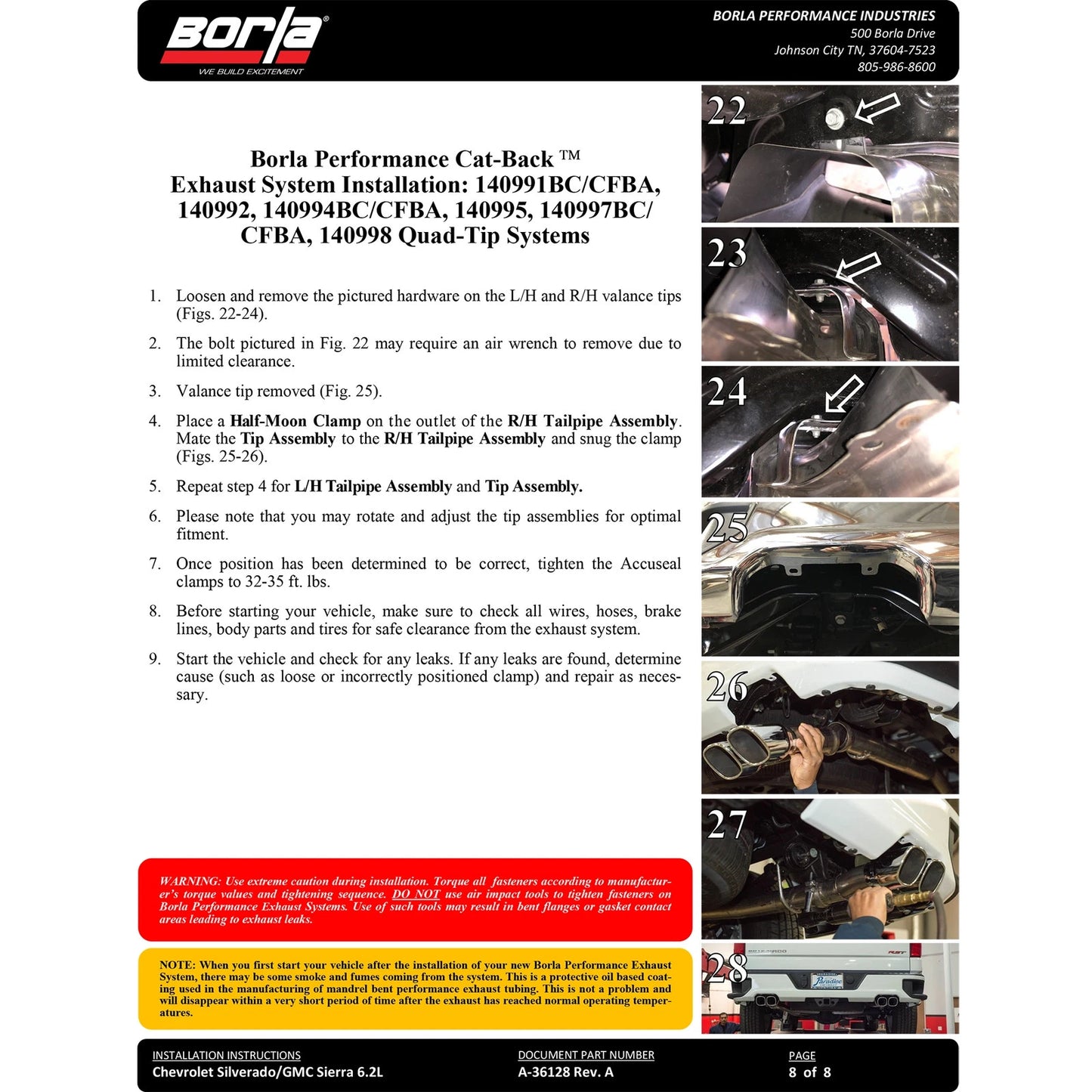 Borla 2024 Chevy Silverado 1500 6.2L V8 ATAK Catback Exhaust (Use Fact Fascia Tips)