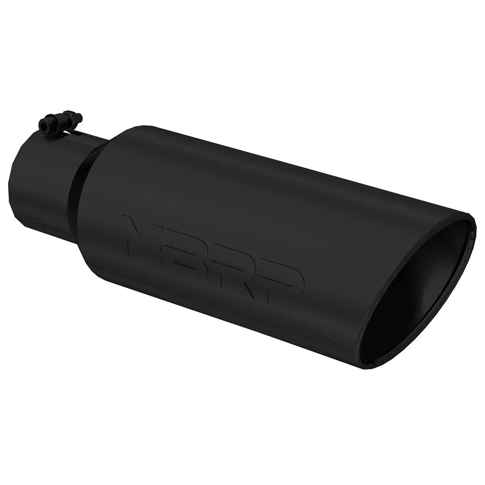 MBRP Universal Tip 6in OD Rolled End 4in Inlet 18in L Black Coated Exhaust Tip