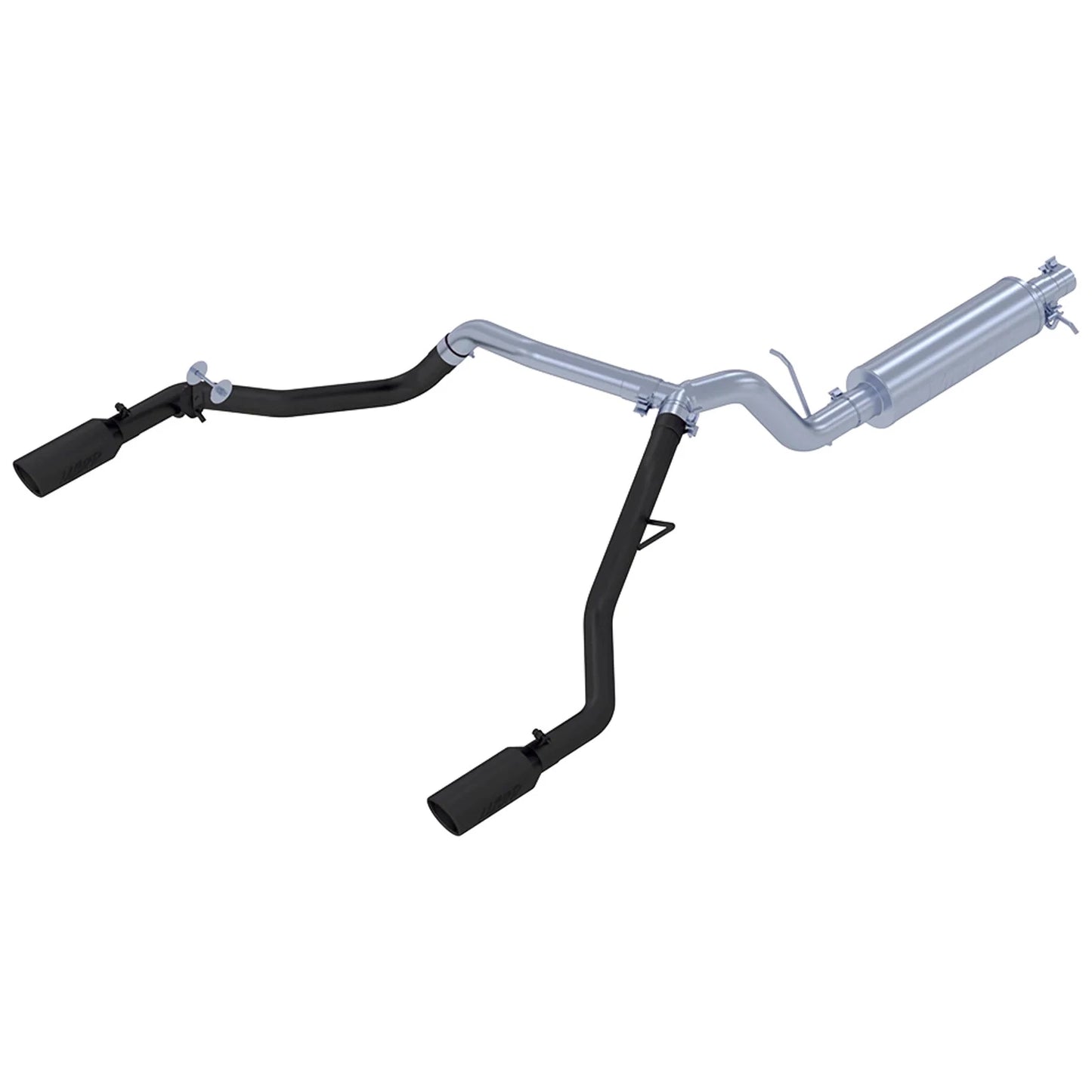 MBRP 19-20 Ford Ranger 2.3L 3in Dual Split Rear Outlet 4in OD Tips Black Coated Cat Back Exhaust