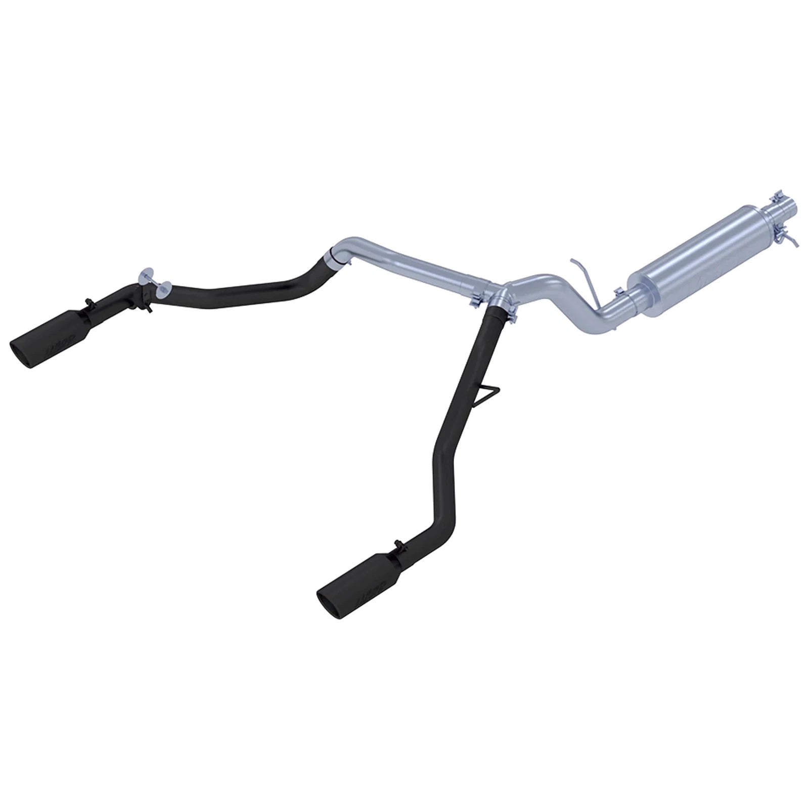 MBRP 19-20 Ford Ranger 2.3L 3in Dual Split Rear Outlet 4in OD Tips Black Coated Cat Back Exhaust
