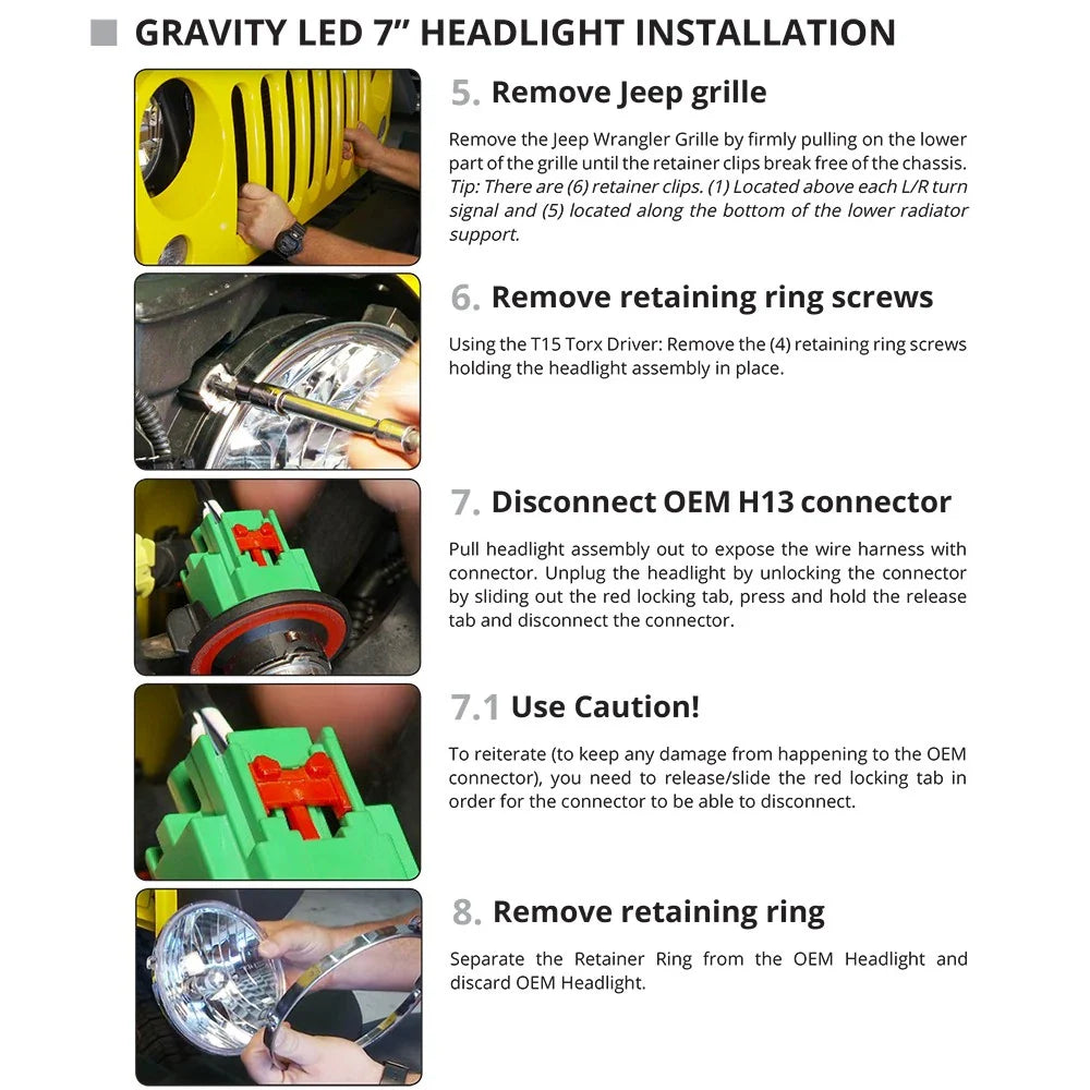KC HiLiTES 07-18 Jeep JK 7in. Gravity LED Pro DOT Approved Replacement Headlight (Single)